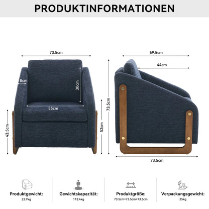 Fauteuil – Loungefauteuil – Relaxstoel – Zetel – Teddystof – Ergonomisch Comfort – Opbergruimte - 201 x 85 x 90 cm - Diepblauw - QUORE