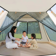 Kampeertent - Tent - Camping - Pop up Tent - 3-4 Persoon - Waterdichte Campingtent - One-touch Tent Grote Zaal - Tweedeurs Tent met Twee Ramen