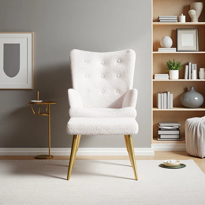 Wing Chair – Fauteuil – Lounge Stoel – Accentstoel – Stoel Met Voetenbank Donkergrijs – Teddy Stof – Stevig Dennenhouten Frame