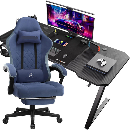 Gaming Bureau – Game Bureau – Gaming Desk – Computer Tafel – Hoekbureau – Ergonomisch Ontwerp – Verstelbare Gaming Stoel