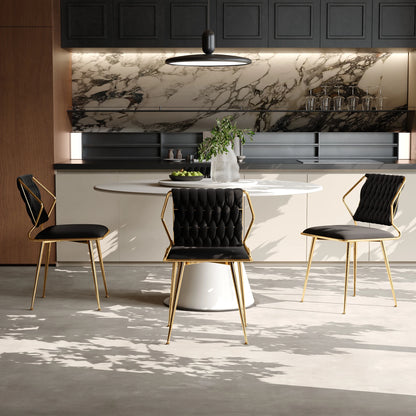 Eetkamerstoelen – Stoelen – Velvet Stoelen – Metalen Stoelen – Comfortabel – Stevig – Set Van 2 - QUORE
