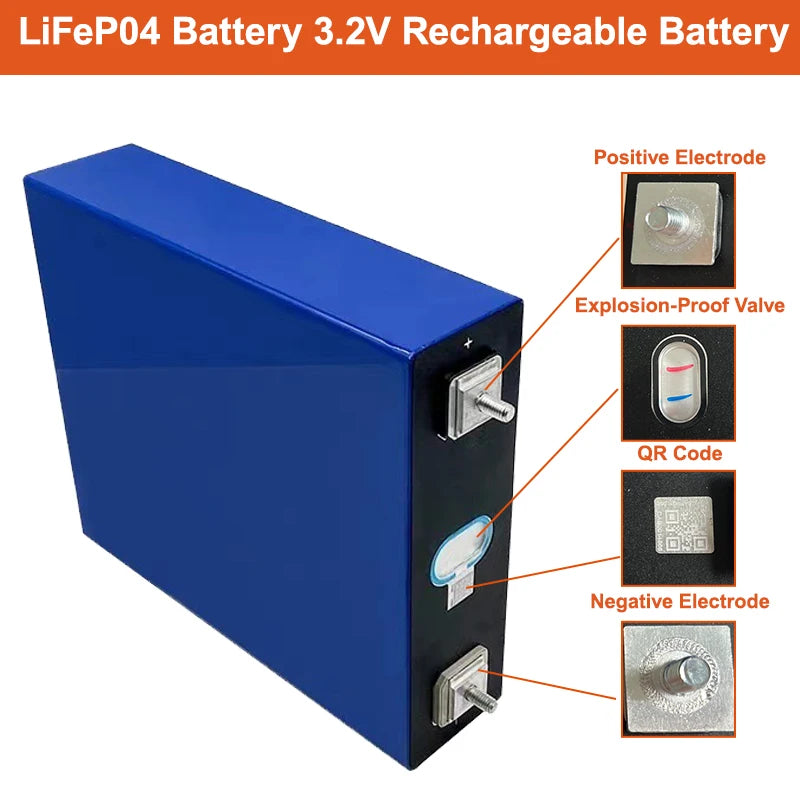 LiFePO4 Batterij – Accu – Energieopslag – Camperaccu – Bootaccu – Lange Levensduur – Aluminium Behuizing