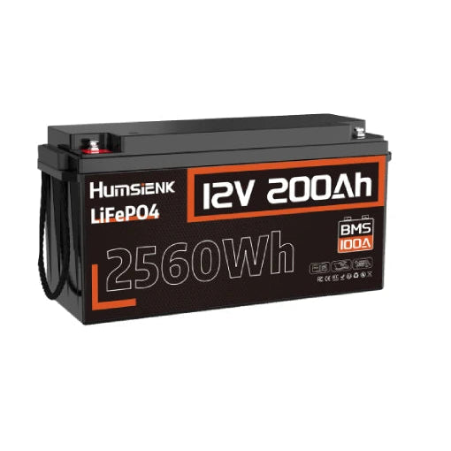 LiFePO4 Accu – Lithium Batterij – Lithium-IJzerfosfaat Accu – Camper Accu – Bootaccu – 12V 200Ah – Ingebouwde 100A BMS – 15.000+ Cycli Levensduur