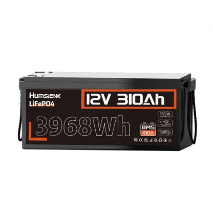 LiFePO4 Accu – Lithium Batterij – Lithium IJzerfosfaat Accu – Camper Accu – Boot Accu – 12V 300Ah – Ingebouwde 100A BMS – 15.000+ Cyclus Levensduur