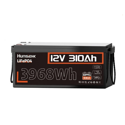 LiFePO4 Accu – Lithium Batterij – Lithium IJzerfosfaat Accu – Camper Accu – Boot Accu – 12V 300Ah – Ingebouwde 100A BMS – 15.000+ Cyclus Levensduur