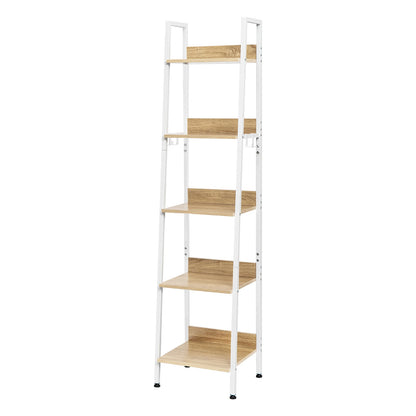 Boekenkasten - Boekenplank - Wandplank - Boekenrek - Keukenrek - Rekken - Opbergrek Organiser - 4 Haken 40x170x36cm - voor Woonkamer Keuken - Donkere Eik en Zwart - QUORE