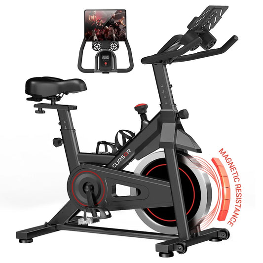 Hometrainer – Fitnessfiets – Trapfiets – Indoor Bike – Fitnessfiets Binnen – Stille Riemaandrijving – Extra Comfortabel Zadel met Ventilatie – LCD Display met Snelheid & Calorieënteller