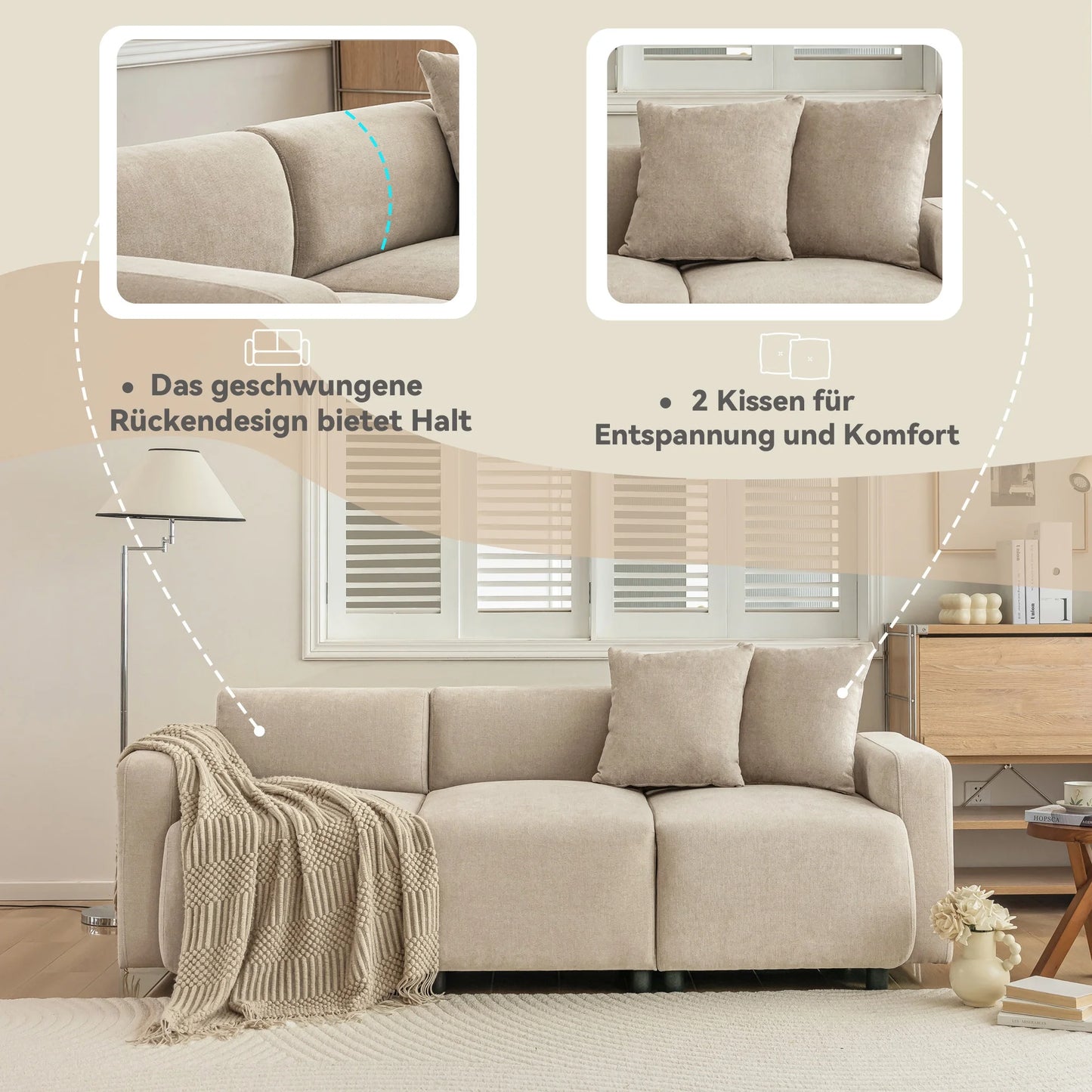 3-Zits Slaapbank – Slaapbank Driezits – Slaapbank Met Bedfunctie – Bankbed – Slaapbank Chenille – Ruime Zitbreedte 57 cm – Stevige Verhoogde Rugleuning
