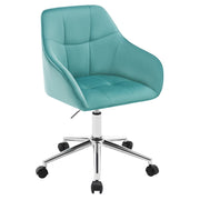 Office Chair - Work Chair - Chairs - Adjustable Height - Armrests - Comfortable Seat - Velvet - 360° Rotatable - Ergonomic - Turquoise Velvet