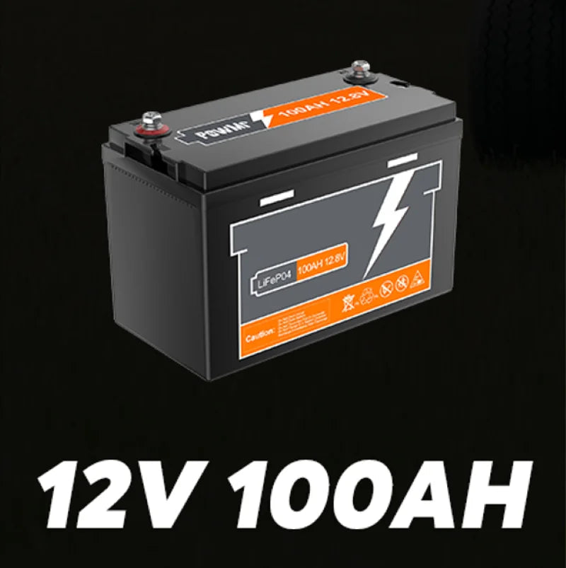 12V 100Ah LiFePO4 Batterij – Camper Accu – Boot Batterij – Zonne-energie Accu – Lithium Accu – 1280Wh Capaciteit – BMS Bescherming