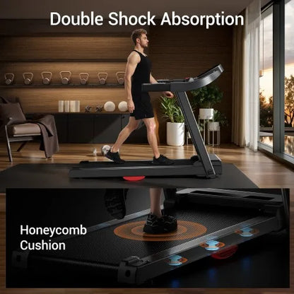 ROBORE P9 Folding Treadmill for Home 14KM/H with Heart Rate Sensor, Muti-Function, 3.0HP Brushless Motor, 136kg Weight Capacity