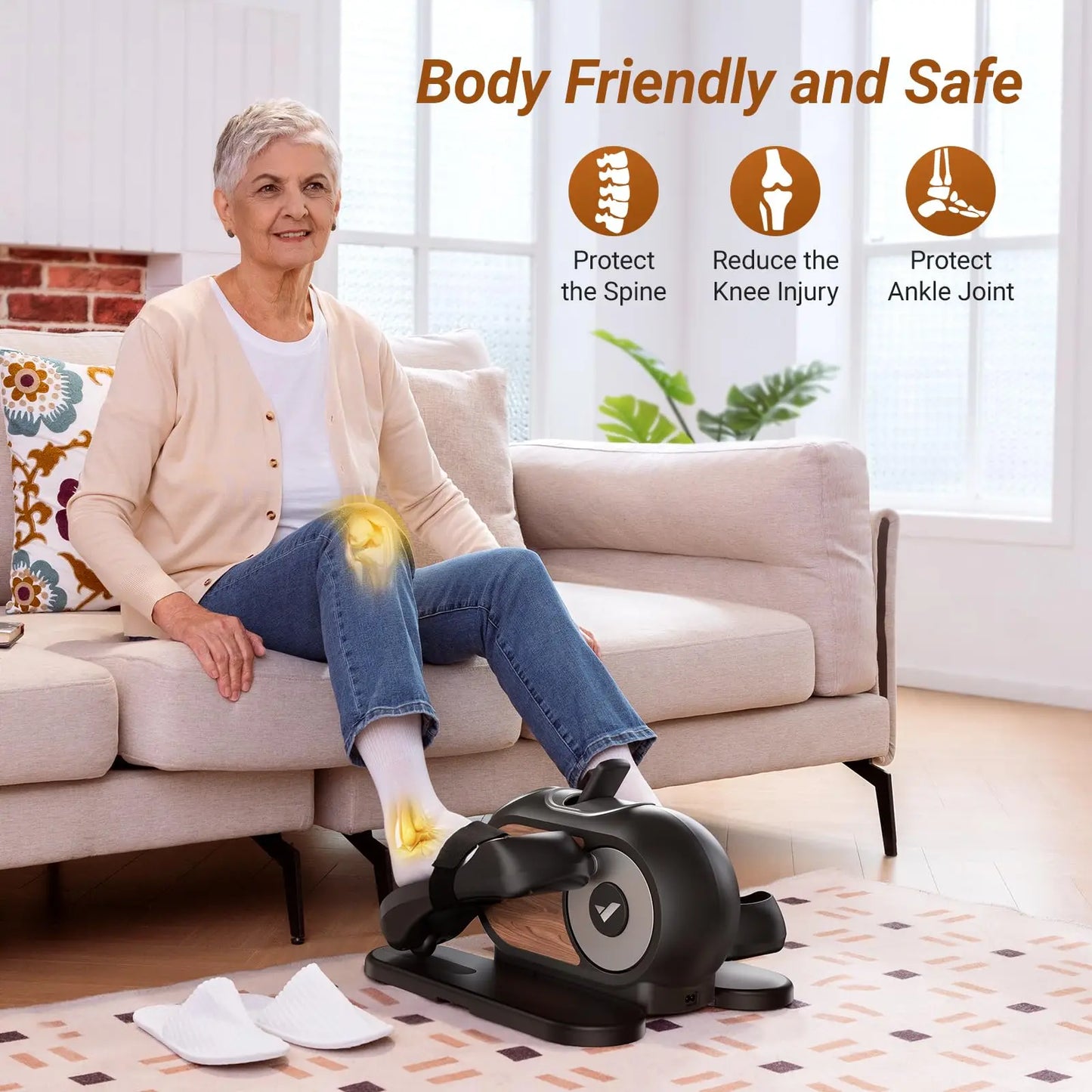 Onder Bureau Crosstrainer – Elliptische Trainer – Pedaloefenmachine – Fietstrainer – Beenfitness – Stil En Compact – 12 Snelheidsniveaus Met Afstandsbediening