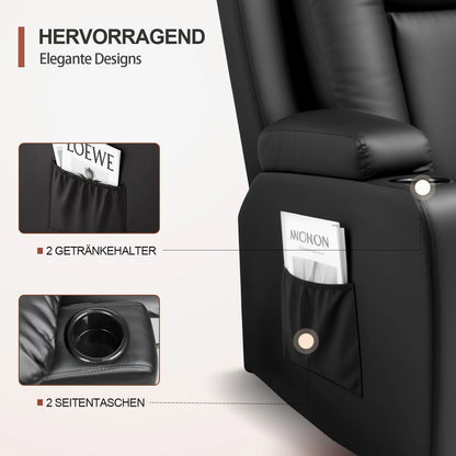 Relaxfauteuil – Relaxstoel – TV Fauteuil – Draaifauteuil – Zithoekstoel – Blauw – Verstelbare Rugleuning 160° – Uitklapbaar Voetenbankje