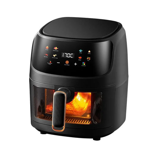 Airfryer - XXL – Heteluchtfriteuse – 2400W/2800W – 8L - RVS & Touchscreen – Multifunctionele Elektrische Friteuse - Olievrij Frituren - Zwart