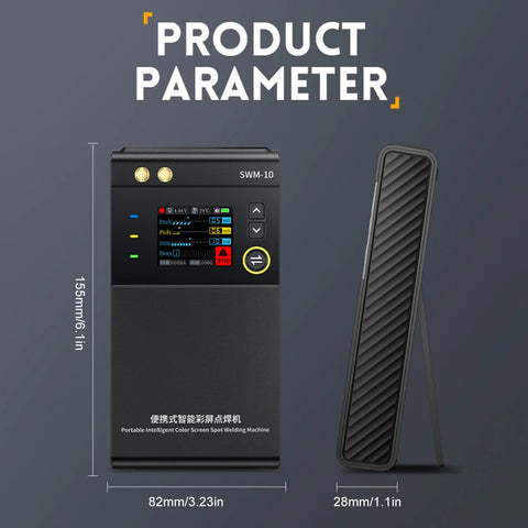 Lasmachine - Elektrische Lasser - Puntlasser - Draagbare Mini Puntlasmachine - met 1,8” LCD - 5000mAh - Verstelbare Doe-Het-Zelf Lasser - Zwart