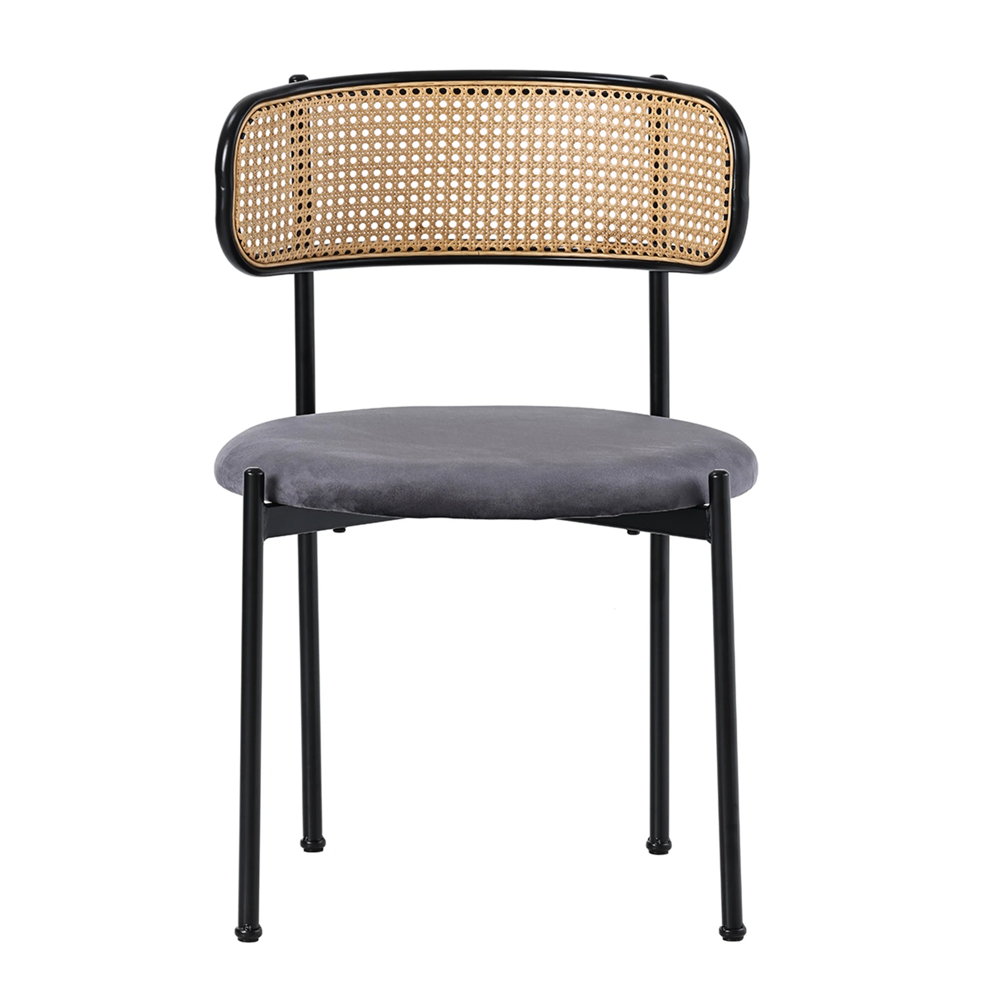 Eetkamerstoelen – Stoelen – Kuipstoelen – Dining Stoelen – Set van 4 - Velours Bekleding – Ergonomische Rugleuning - Grijs - QUORE