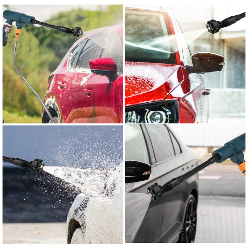 Elektrische Hogedruk Waterpistool - Hogedrukreiniger - Hogedrukspuit - Hogedruk Auto-Wasser - 200Bar - Brushless - 6-in-1 - 18V - Draadloze - 2 Batterij