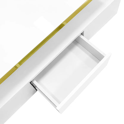 Salontafel – Koffietafel – Woonkamertafel – Tafel – Hoogglans Wit – Twee Niveaus – Verborgen Lade -  Wit en Zwart