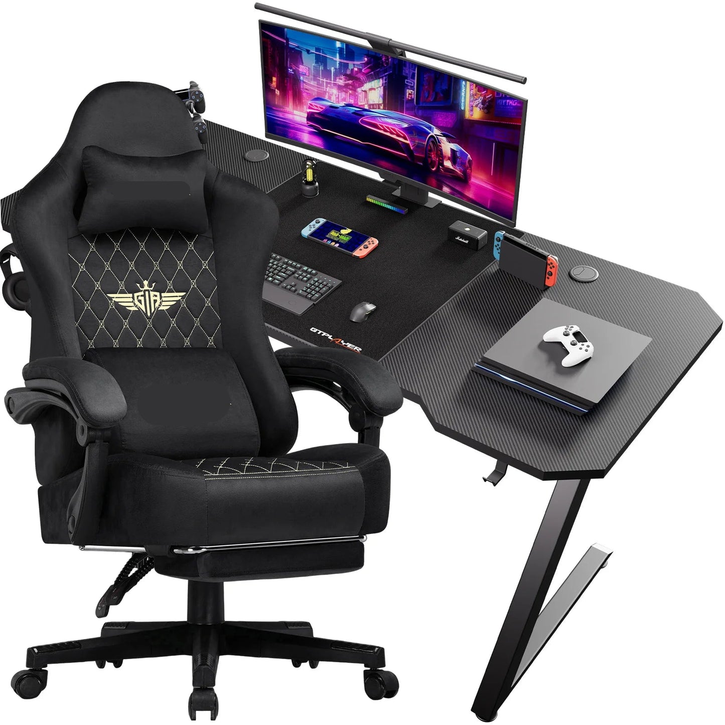 Gaming Bureau – Gamebureau – Computerbureau – Gaming Desk – Bureaublad – Ergonomisch Design – Krasbestendig Tafelblad