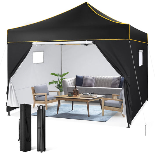 Tuinpaviljoen – Partytent – Opvouwbare Tuinfeesttent – Overkapping – Feesttent – 3x3 Meter – Water- En UV-Bestendig - Zwart