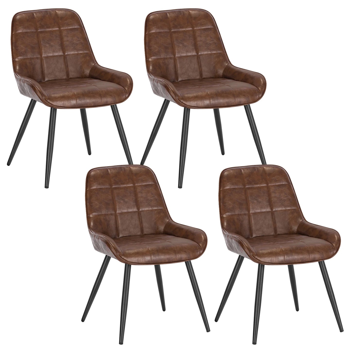 Eetkamerstoelen – Stoelen – Zitmeubels – Eetkamermeubilair – Ergonomisch Design – Kunstleer – Metalen Poten - QUORE
