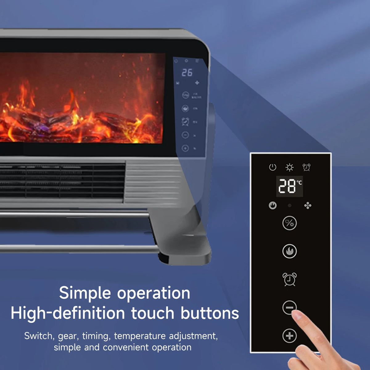 Elektrische Kachel - Draagbaar - Wandgemonteerde verwarmingsventilator - Heteluchtblazer Verwarming voor thuis - Winterverwarming Airconditioner - Efficiënte Verwarming - Instelbaar Vermogen - Grijs