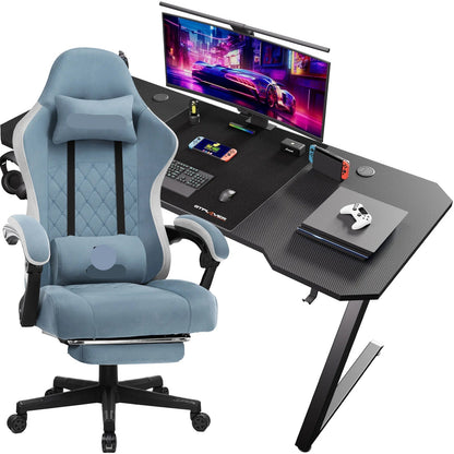 Gamingtafel – Game Bureau – Computertafel – Gaming Desk – Gaming Set – Verstelbare Stoel – Stevig Metalen Frame
