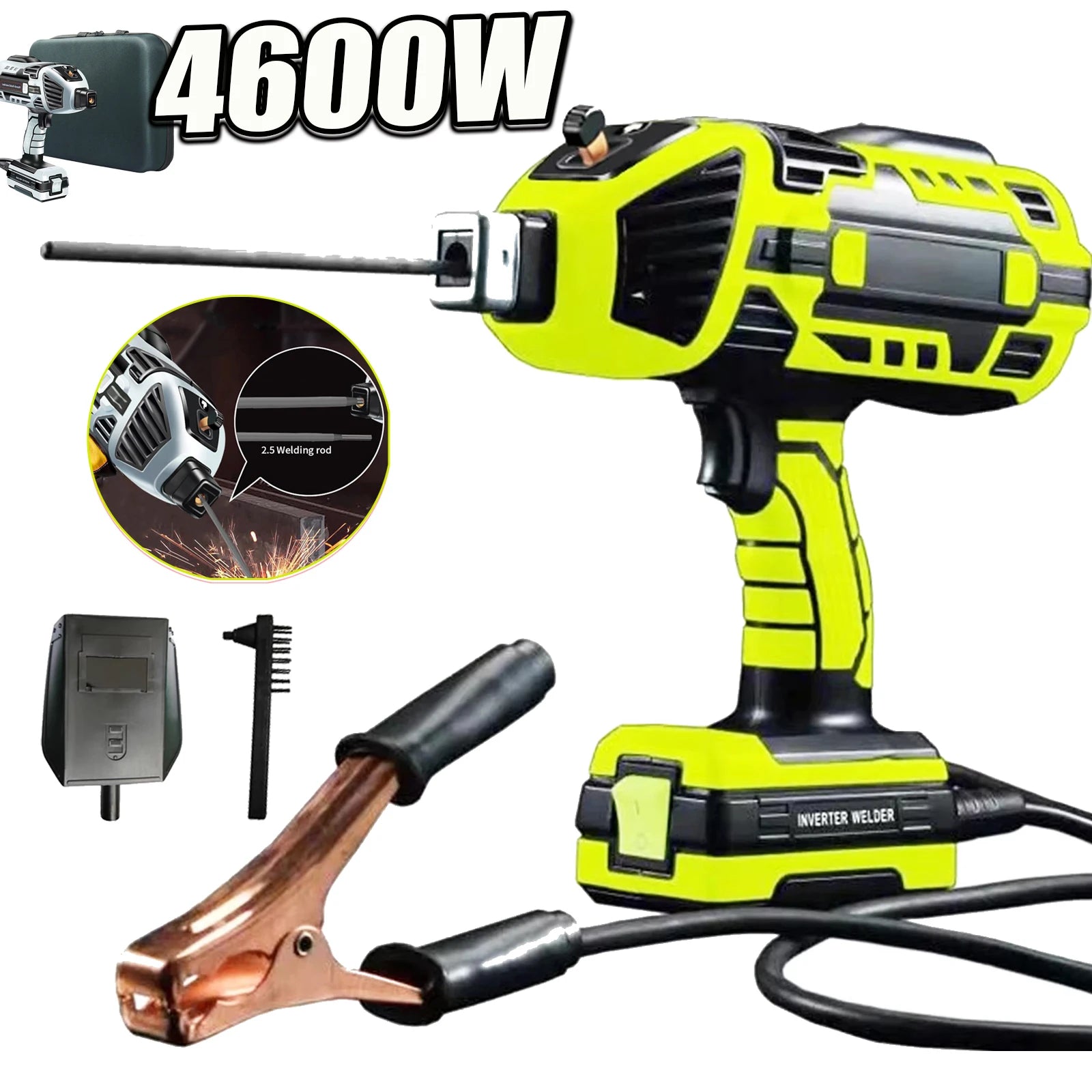 Handlasapparaat - Lasmachine - Lasapparaat - Draagbare Booglasmachine - 4600W - 110V/220V ARC Lastechniek met Digitale Weergave en Automatische Bediening - Grijs - QUORE