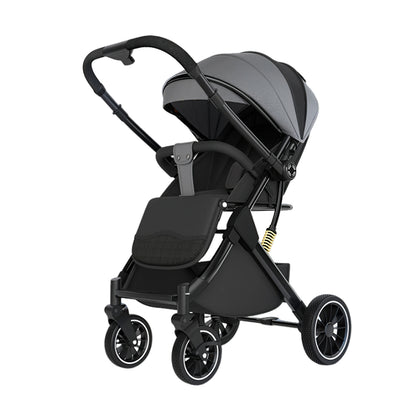 Kinderwagen - Babywagen - Wandelwagen - Opvouwbaar - Lichtgewicht Reisbuggy - Hoog Landscape Ontwerp - Schokabsorberende Kinderwagen - Grijs