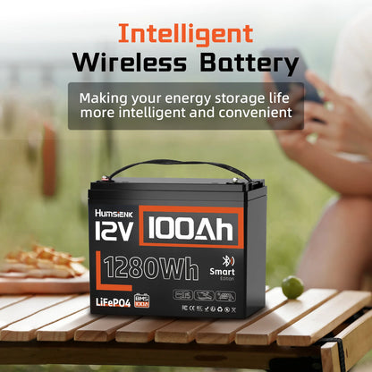 LiFePO4 Accu – Lithium Batterij – Lithium Accu – Solar Accu – Camper Accu – 12V 100Ah – Bluetooth Monitor – 15.000 Cyclus Levensduur