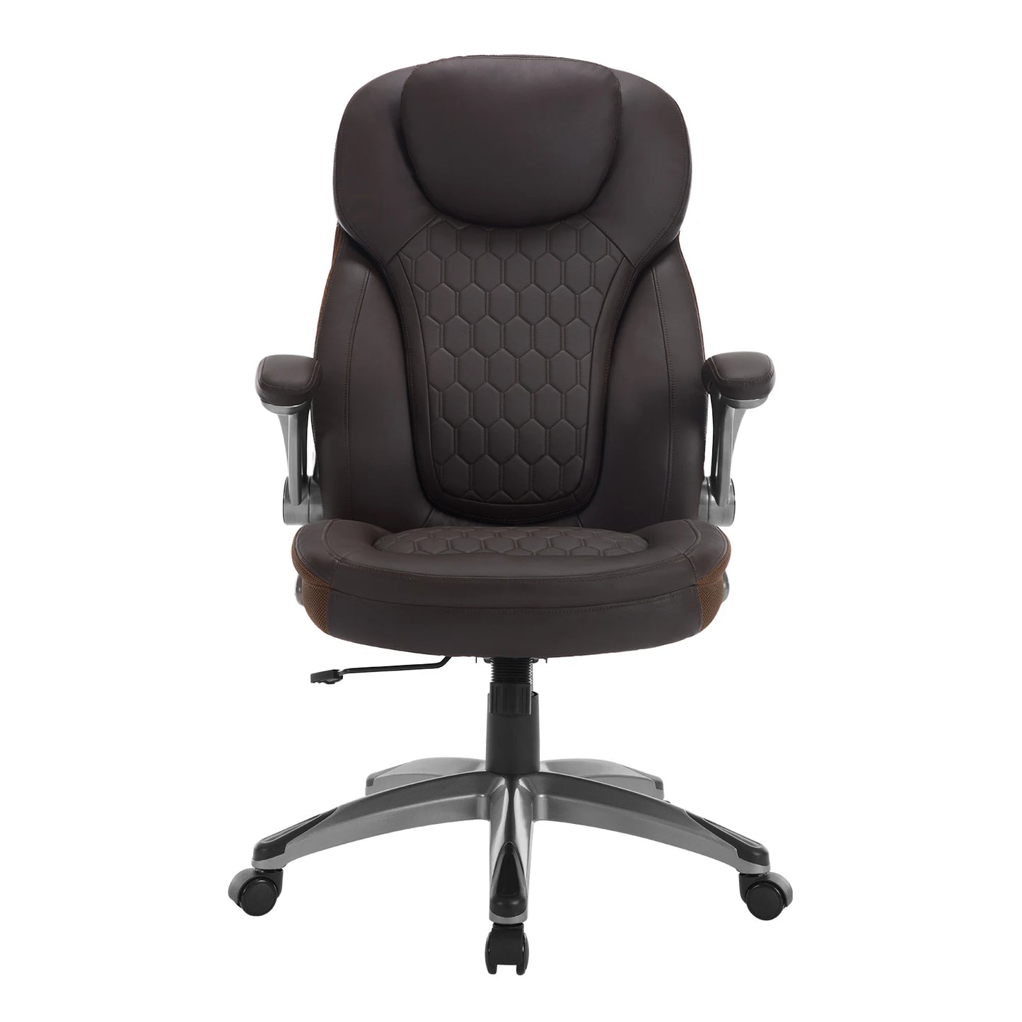 Bureaustoel - Swivel Stoel - met Hoofdsteun - Verstelbare - Rugleuning - Ergonomische - Draaibare - 67.5 x 73 x 110.5-120 cm - Donkerbruin