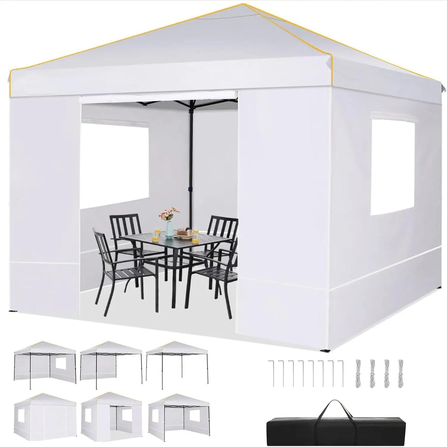 Tuinpaviljoen – Tuinkamer – Tuinoverkapping – Pop-Up Tent – 3x3 Meter – Waterdicht – UV-Bescherming - Wit