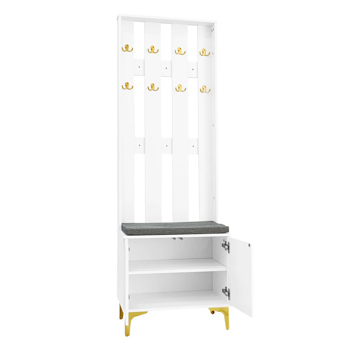 Kledingkast – Garderobekast – Opbergkast – Halmeubel – Push-To-Open Deuren – Verstelbare Planken – Soft-Close Scharnieren - 60.5 x 180.5 x35.2 cm - Wit