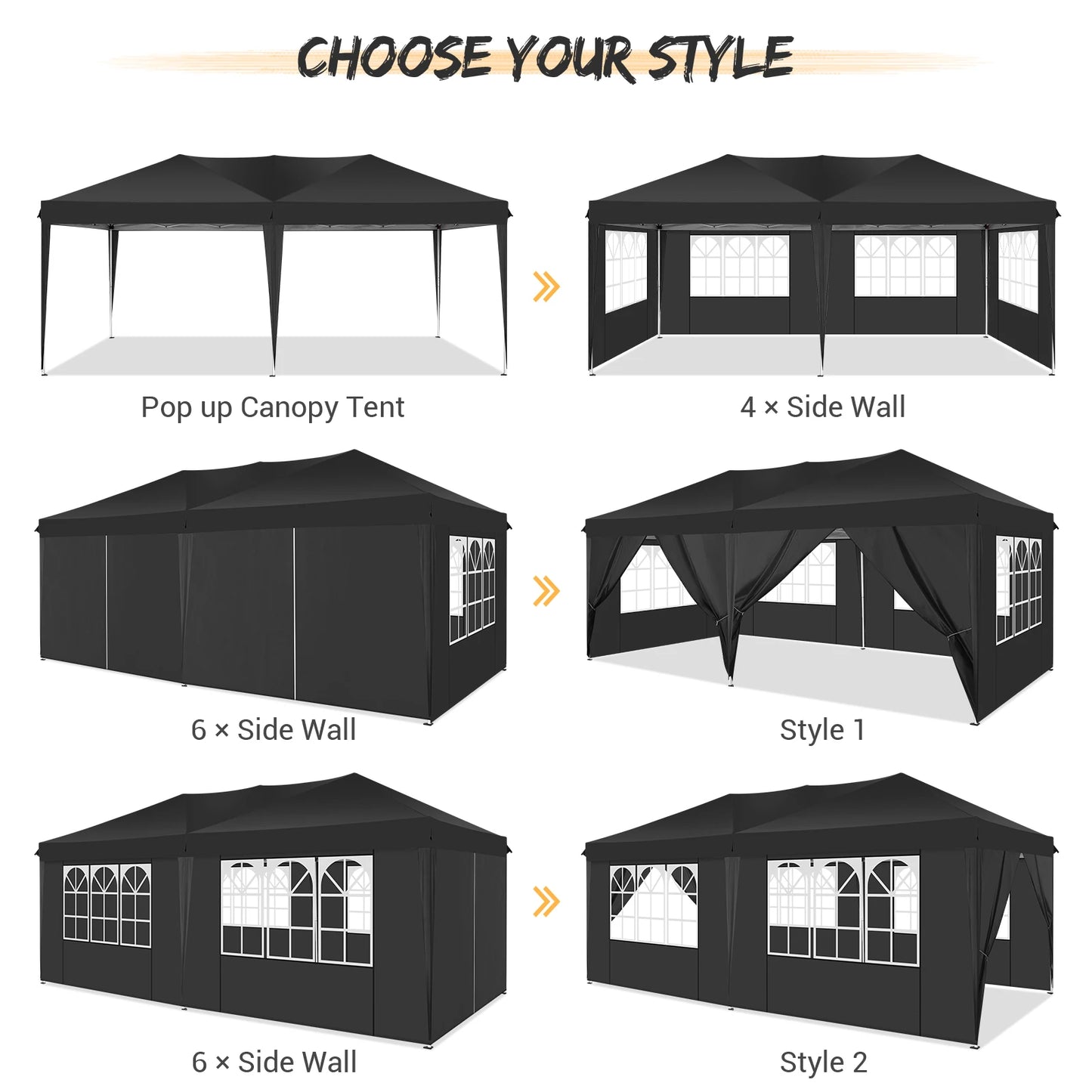 3x6 Meter Vouwtent – Partytent – Marktkraam – Overkapping – Tuintent – Roestbestendig Stalen Frame – Waterdichte 210D Oxford Stof - Blauw - QUORE