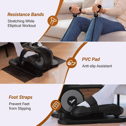 Onder Bureau Crosstrainer – Elliptische Trainer – Pedaloefenmachine – Fietstrainer – Beenfitness – Stil En Compact – 12 Snelheidsniveaus Met Afstandsbediening