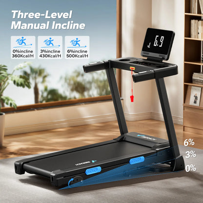 Inklapbare Loopband – Hardloopband – Fitnessband – Treadmill – Trainingsapparaat – Automatische Hellingshoek 15% – Stil Met Hartslagmonitor