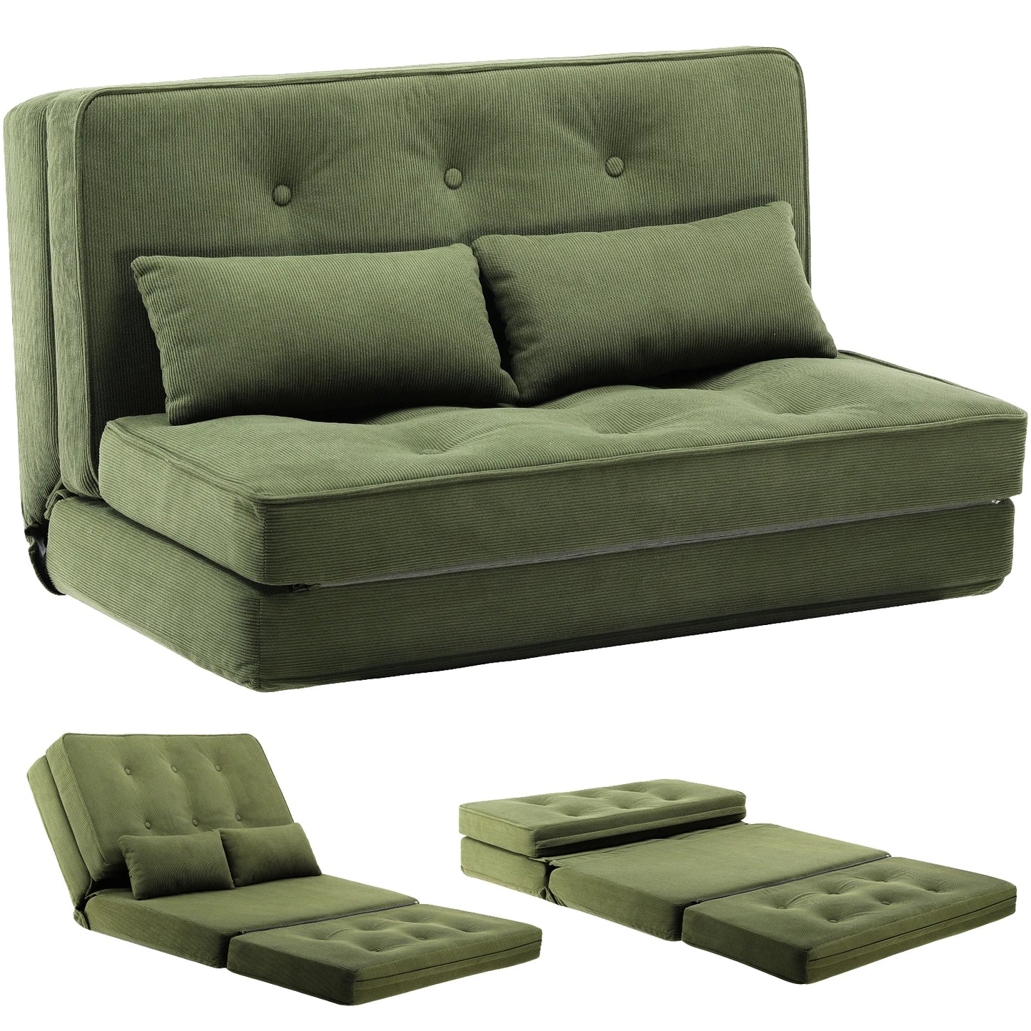 Slaapbank – Bedbank – Bank – Sofa Bed – Logeerbed – 6-Posities Verstelbare Rugleuning – Compact 90x53x57 cm - QUORE