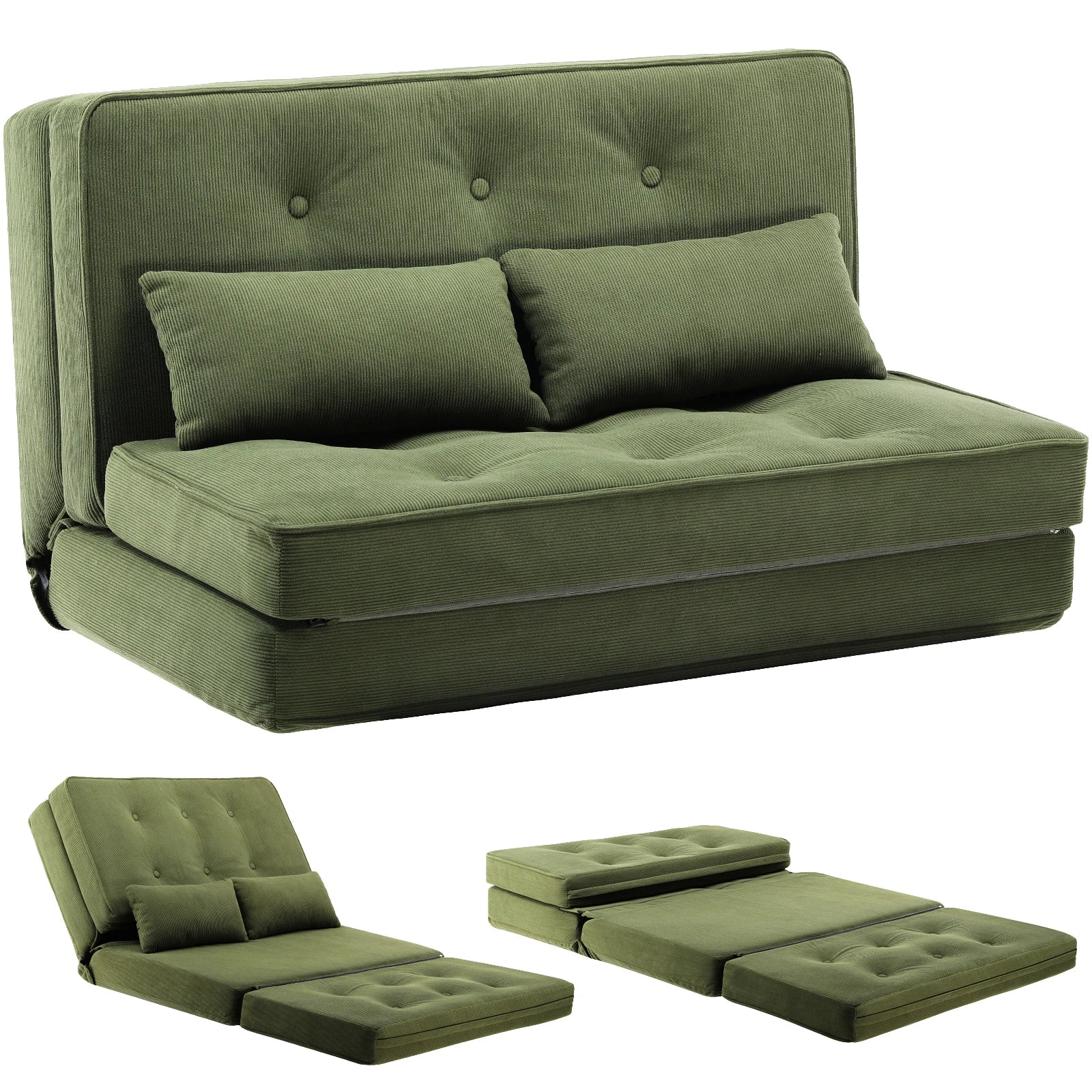 Slaapbank – Bedbank – Bank – Sofa Bed – Logeerbed – 6-Posities Verstelbare Rugleuning – Compact 90x53x57 cm - QUORE