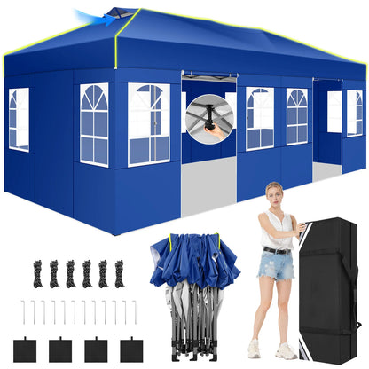 Partytent – Opvouwbare Tent – Buiten Tent – Tuin Tent – 3x6 Meter – Waterdicht – UV-Bestendig - Blauw