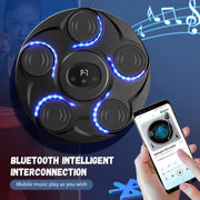 Music Boxing Machine - Music Boxing Machine voor de Muur - 7-Speed Boxing Machine - Gemonteerde Bluetooth Boks Trainer met RGB Verlichting & Handschoenen - Zwart