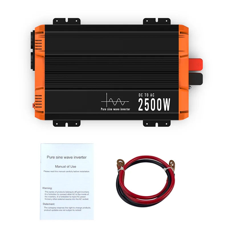 Zuivere Sinusomvormer – Sinusomvormer 2500W – 12V Omvormer – 24V Spanningsomvormer – LCD Display – Veiligheidsbescherming