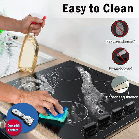 Inductie kookplaat - Induction Hob - Induction Cook Top - Inductie Fornuis - Elektrische Brander - 4-pits - Inbouw - 59 cm Elektrische Kookplaat - Zwarte mat Gematteerde Keramische Glasplaat - met 4 Individuele Bedieningsknoppen