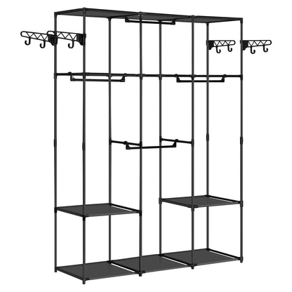 Kledingrek - Garderobekast - Slaapkamermeubel - Meubels - Kapstok - 135 cm x 178 cm x 42,5 cm - Zwart