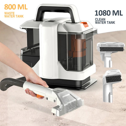 Zetelreiniger - Stofzuiger - Vacuum Cleaner - Tapijtreiniger - Handheld Spot Cleaner - 750W High Power - 15KPa - Vlekverwijderaar voor Toilet, Bankstellen en Meubels – 400W EU Plug
