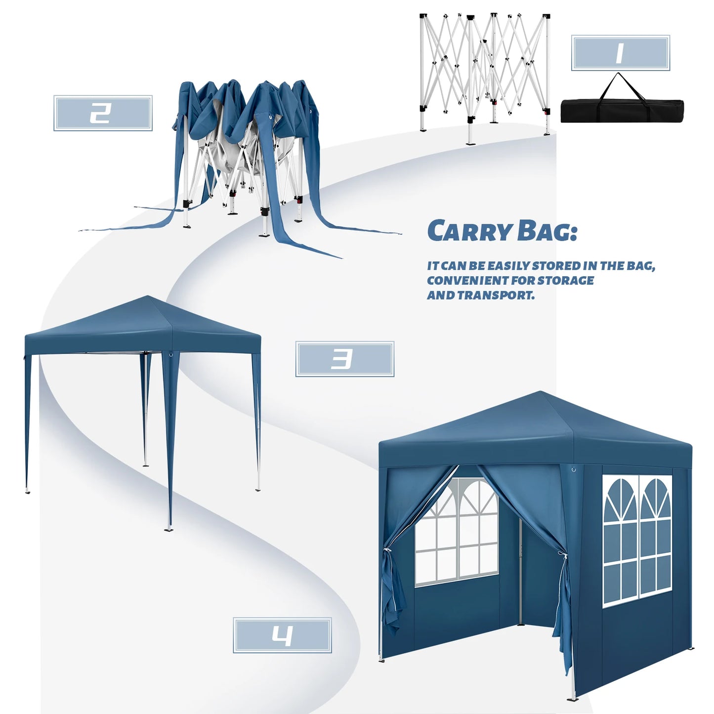 Partytent - Tent – Partytent Opvouwbaar – Hoogte Verstelbaar - Tuin Tent – Feesttent - Pergola - Paviljoen - Gazebo – 2x2m - Waterdicht - UV-Bescherming - Beige