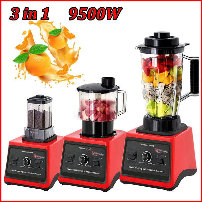 Elektrische Blender - Keukenmachine - Blender - 3-in-1 - 9500W - Krachtige Blender - 38,000 RPM - 220V - Meertrapsregeling - Comfortabele Grip