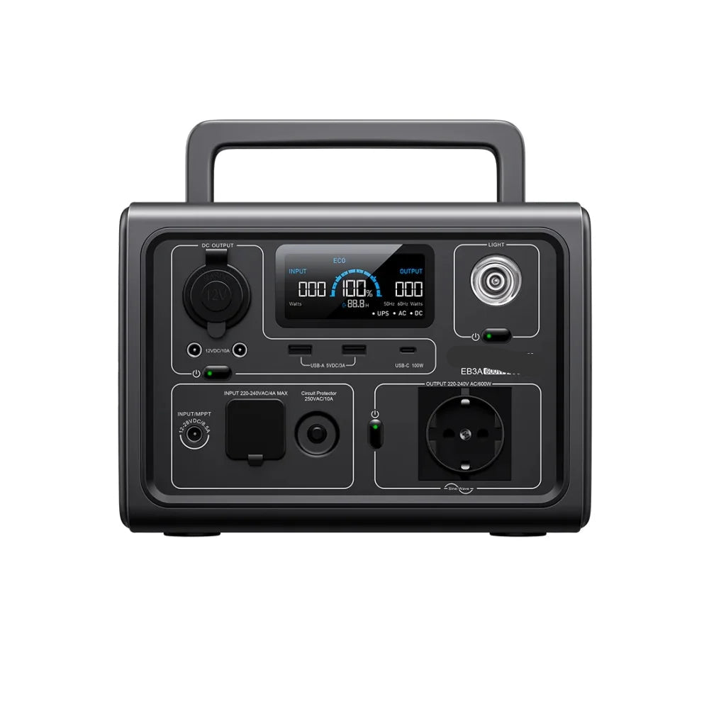 Draagbare Powerstation – Powerbank – Mobiele Accu – Noodstroom – Camping Accu – 600W Pure Sinusgolf – 268Wh Capaciteit