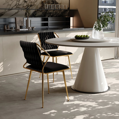 Eetkamerstoelen – Stoelen – Velvet Stoelen – Metalen Stoelen – Comfortabel – Stevig – Set Van 2 - QUORE