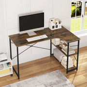 Computer table - Computer desk - Computer furniture - Laptop table - Gaming table - L-shaped - Light oak and white