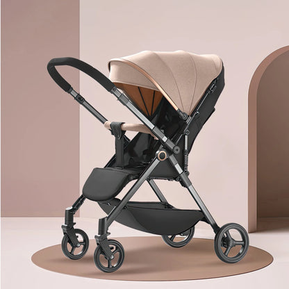 Kinderwagen – Wandelwagen - Babywagen – Inklapbaar - Compacte Baby Kinderwagen - Ultraleichte - Comfortabel - Veilig – Schokabsorptie - Khaki